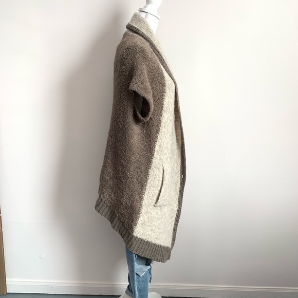 Anthropologie Sleeping on Snow Women’s Cocoon Cardigan Brown and Cream One Size - Picture 11 of 14